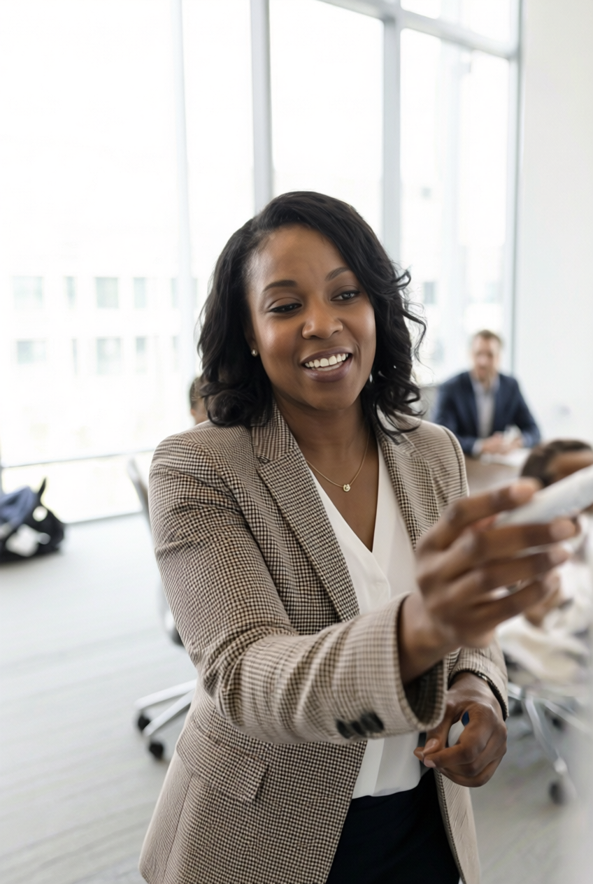 Consultant helping a business team implement practical AI workflows