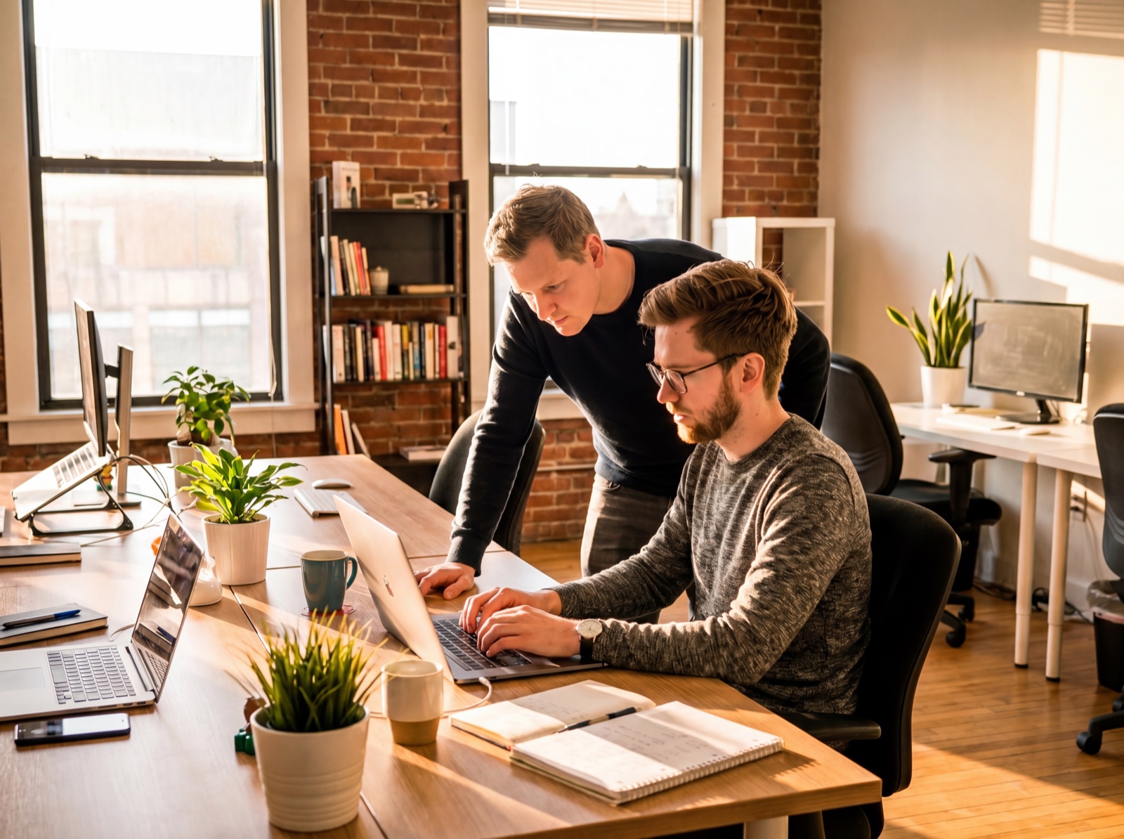 Business team reviewing workflow opportunities during an AI audit